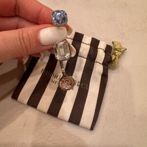 Henri Bendel Blue, Clear, and Pink Gemstone Ring